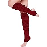 SATINIOR Long Leg Warmers for Women 24 Inch over The Knee Knit Ribbed Leg Warmer Stirrup Yoga 80s Party Dance Ballet Supply