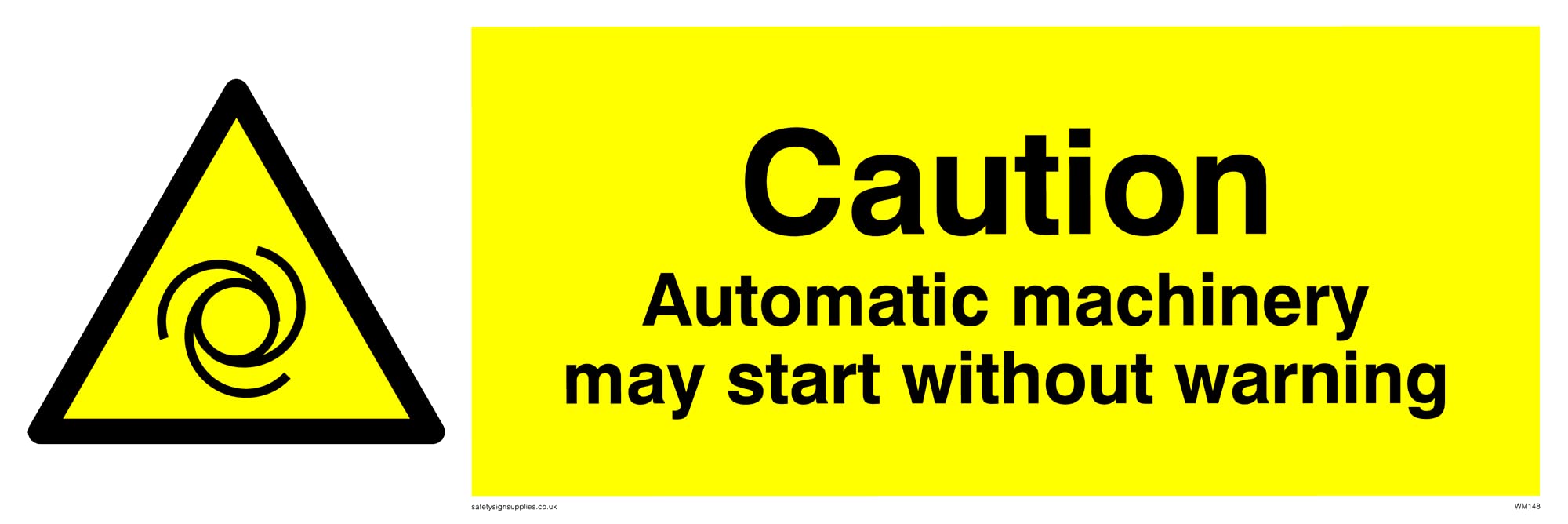 Automatic Machinery May Start Sign - 300x100mm - L31