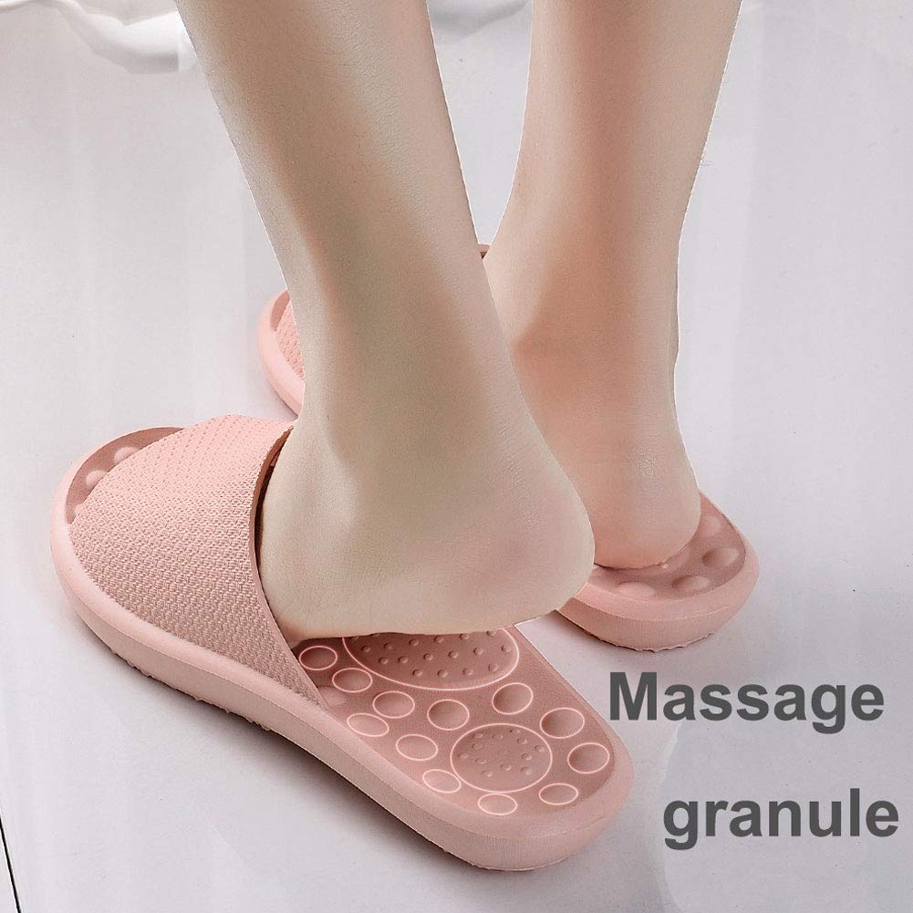 Finleoo Women and Men Bath Slipper Anti-Slip for Indoor Home House Sandal,SL12,Pink,40.41