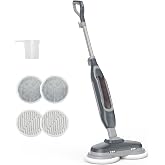 OLIXIS Steam Mop, All-in-One Scrubbing Steam Mops for Floor Cleaning with Rotating Pads, Floor Steamer with 2 LED Lights, 4 Cleaning Modes, Swivel Steering, 16.4 FT Cord, Safe for Hardwood and Tile