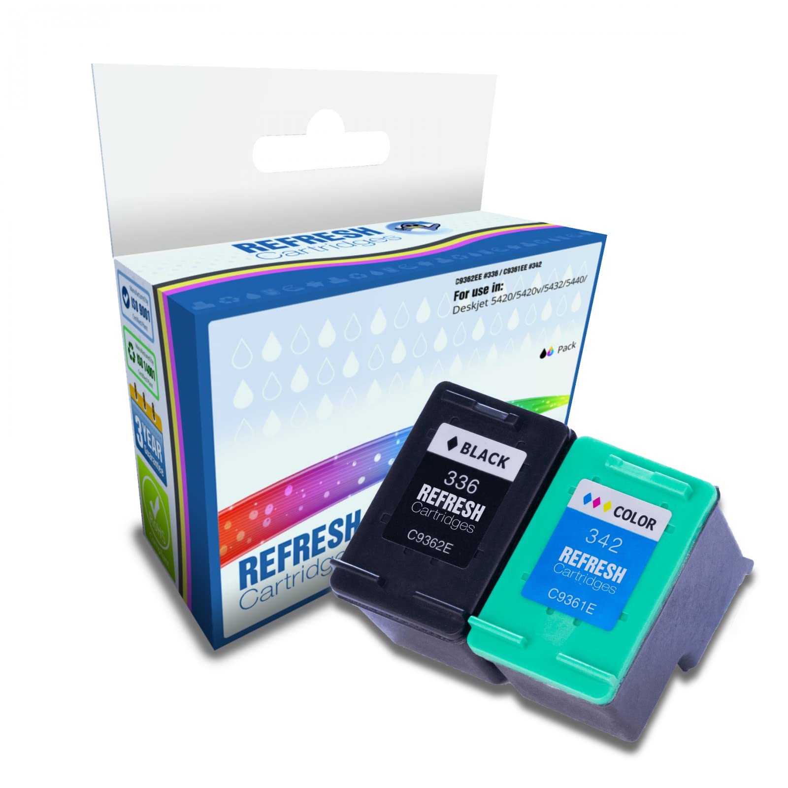 Refresh Cartridges Remanufactured Ink Cartridge Replacement for HP C9362EE #336 / C9361EE #342 (Multi-Colour)
