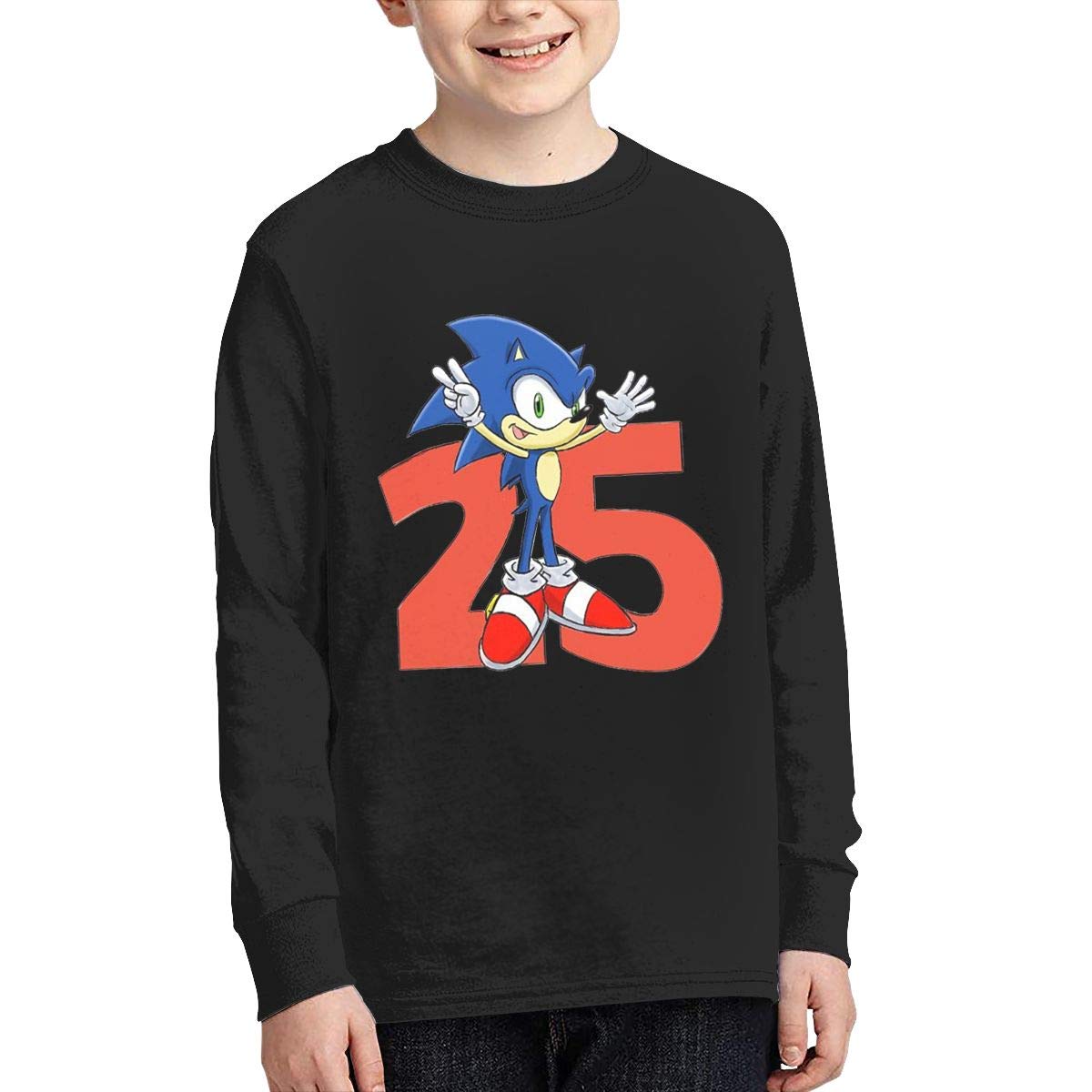  Fashion Sonic The Hedgehog 25th Anniversary T Shirt Black