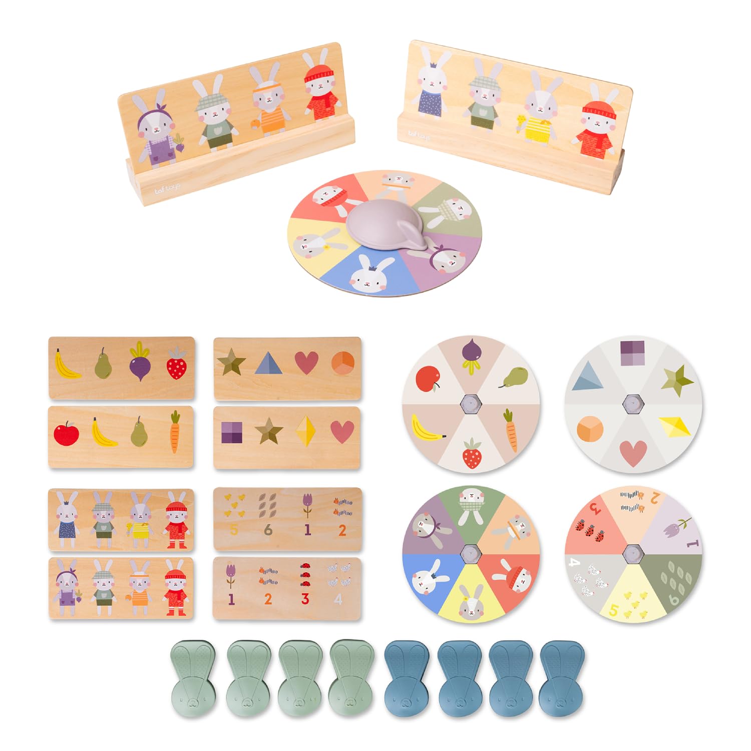 Taf Toys My 1st Bunny Bingo. Fun Educational Montessori Toddler Game for Learning Colour Recognition & Counting Skills. Perfect for Family Games Night with Kids Suitable for Children 24 months +