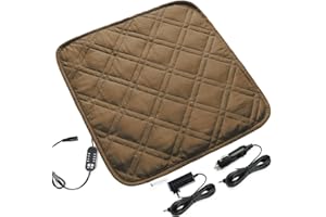 STONECREST CLASSIC HOME DECOR, INC STONECREST Heated Seat Cushion Pad, Breathable Comfort Universal Seat Covers, Seat Protectors (Double Diamond, 12V-Chocolate)