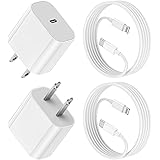 2 Pack iPhone 13 12 11 Fast Charger Block, Type C Fast Charging Charger Adapter with [Apple MFI Certified] USB C to Lightning