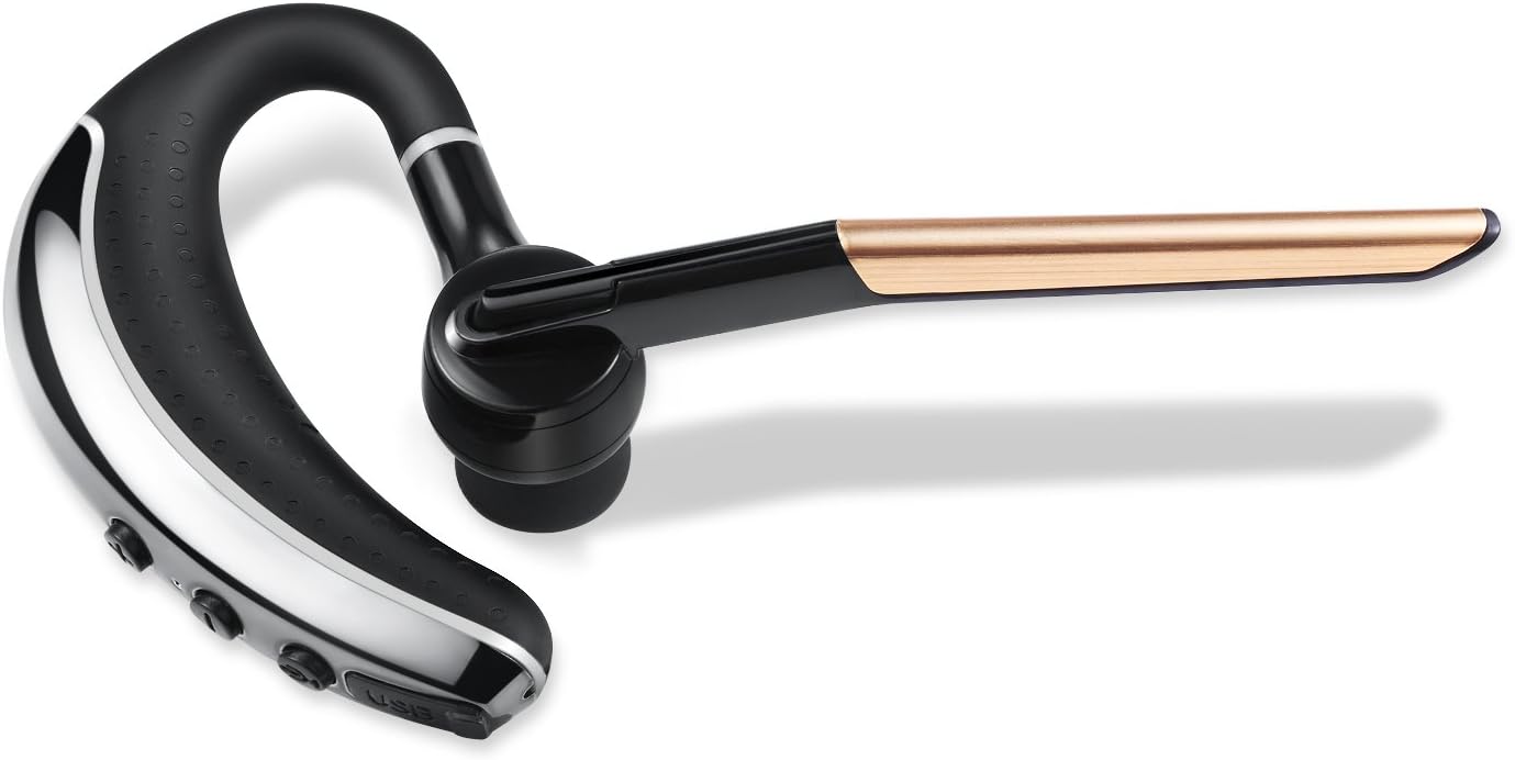 Bluetooth Headset, Wireless Bluetooth 4.1 Earpiece Earphones Headphones with Noise Reduction, Hands Free w/ Mic for Office/Business/Workout/Driver/Trucker by Aumo