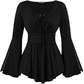 Scarlet Darkness Renaissance Shirt Women Pirate Costume Women Vintage Corset Tops
