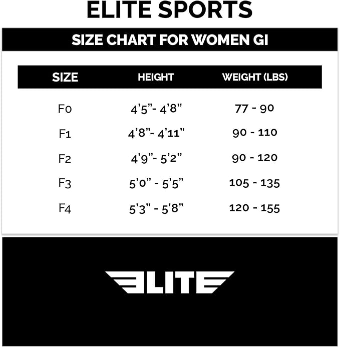 See Special Sizing Guide Elite Sports Ultra Light Womens Bjj Gi Ibjjf Jiu Jitsu Gi For Girls And Women Martial Arts Clothing Vit Edu Au