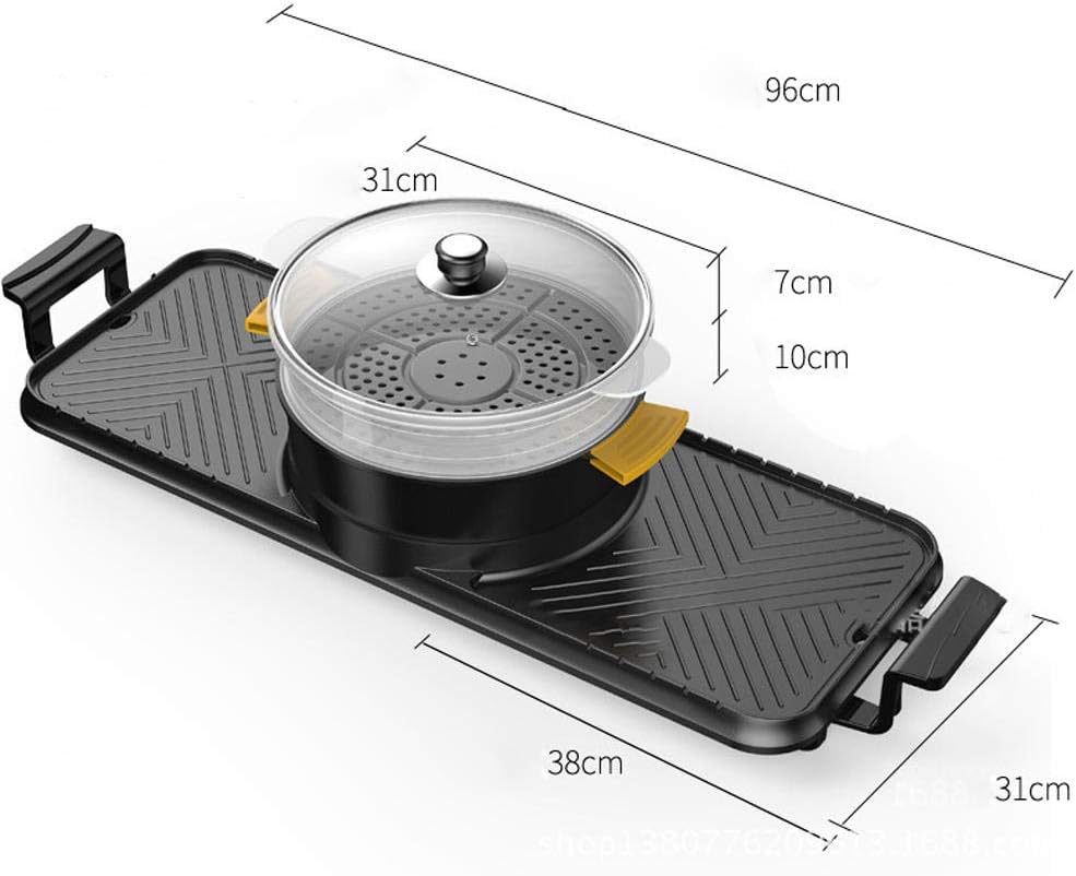 review Aigrun Large Electric Grill New Barbecue Hot Pot Integrated with Steamer Split Type Electric Baking Pan Barbecue Machine Home