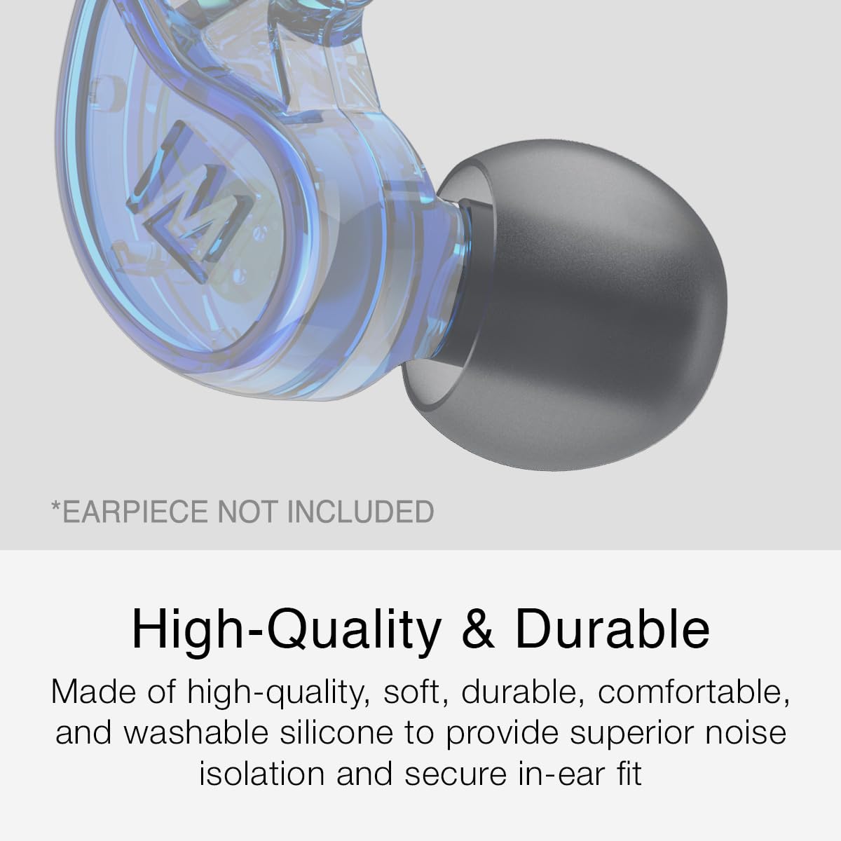MEE audio Standard Eartips Ear Tip Combo Set (6 pairs in various sizes, black) for M6 / M6 PRO / MX PRO series / Pinnacle P1 / P2 / X1 / X5 / X6 / M9B / M6B and other earphones earbuds in-ear monitors