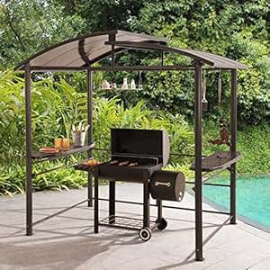 Amazon.com : 8 x 5 Denver Steel Hardtop Grill Gazebo with ...