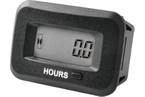 Yooreal AC/DC 5-277V Digital OEM Hour Meter Gauge, Regular Maintenance Alert,Works on Various of ZTR/Riding Lawn Mower Tracto