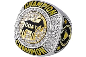 guancrown Goat Championship Rings Award Trophy Medal Greatest of All Time Gift for Tournament or League Champion Winner