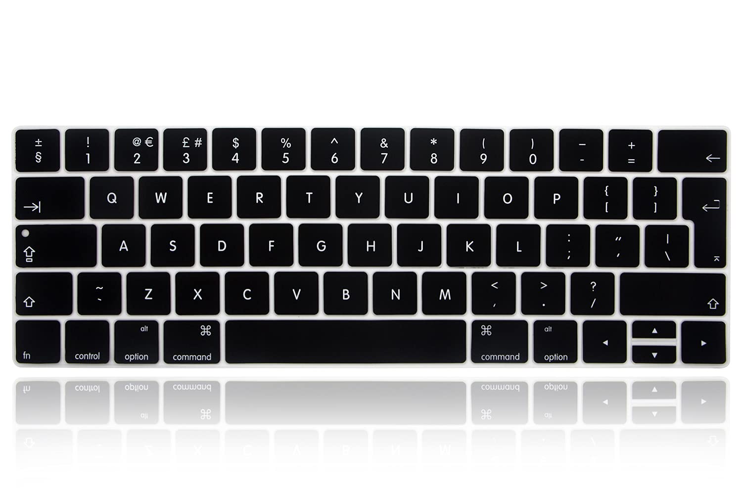 XHLWZR EU/UK English Language Silicone Keyboard Cover Skin for MacBook Pro with Touch Bar 13-inch 15-inch(A2159,A1989,A1990,A1706,A1707)(2019 2018 2017 2016) European Layout Protective Skin,Black
