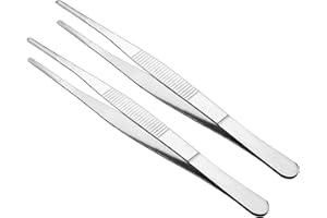 CoCud Tweezers, 7" Length, Stainless Steel Straight Blunt Tip Tweezer - (Applications: for Mechanical Equipment Product Repai