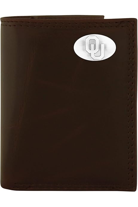 Yankees Purse Evergreen Ncaa Clemson Tigers Brown Leather Trifold