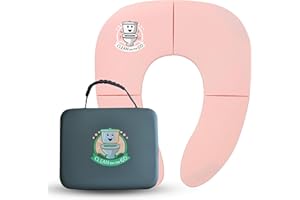 Travel Potty Seat: Portable w Carrying Case for Toddler Toilet Training, Foldable Non-Slip Silicone for kids public toilets, CLEAN ON THE GO (Pink)