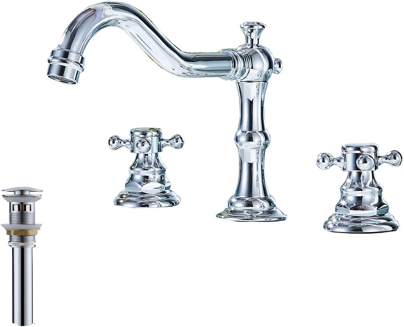 Ggstudy Two Handles Three Holes Faucet 8 16 Inch Widespread