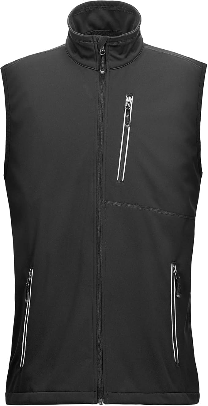 33,000ft Men's Lightweight Softshell Vest Outerwear, Windproof ...