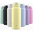 Ello Cooper 32z Stainless Steel Water Bottle with Straw and Carry Handle, Double Walled and Vacuum Insulated Metal, Leak Proof Locking Lid with Soft Silicone Spout, Reusable, BPA Free, Lemonade