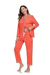 COLORFULLEAF Women's 100% Cotton Long Sleeve Pajama