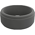 QALO Men's Rubber Silicone Ring, Step Edge Q2X or Chevron Rubber Wedding Band, Breathable, Durable Rubber Wedding Ring for Men, Multi Colors