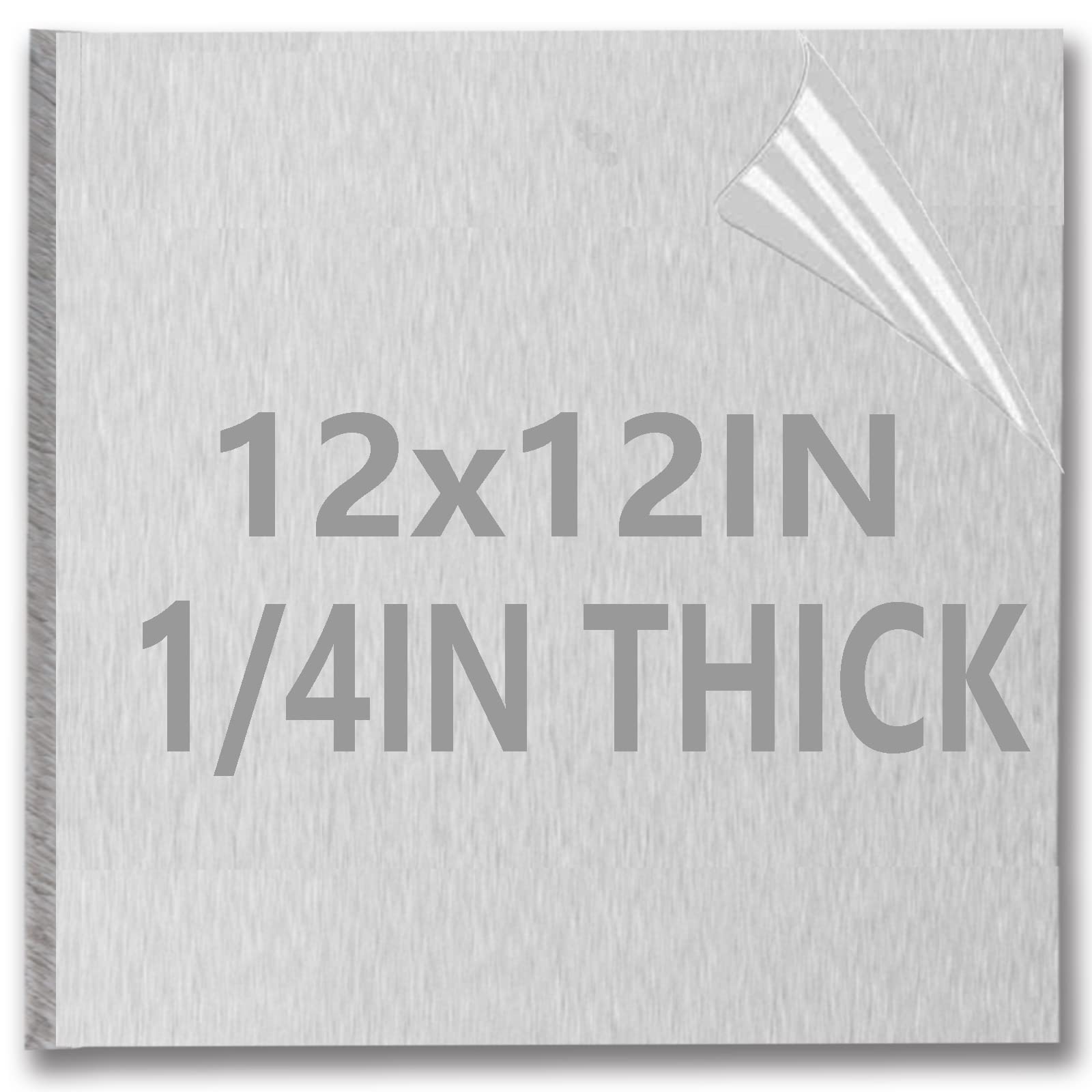 Photo 1 of 1/4Inch Thick Aluminum Sheets & Plates, 12” x 12”Heavy Duty Aluminum Plates with Protective Film, 6061 Flat Plain Panel Plate Solid Metal Sheet Plate for Crafting Structural Framing Base Plate