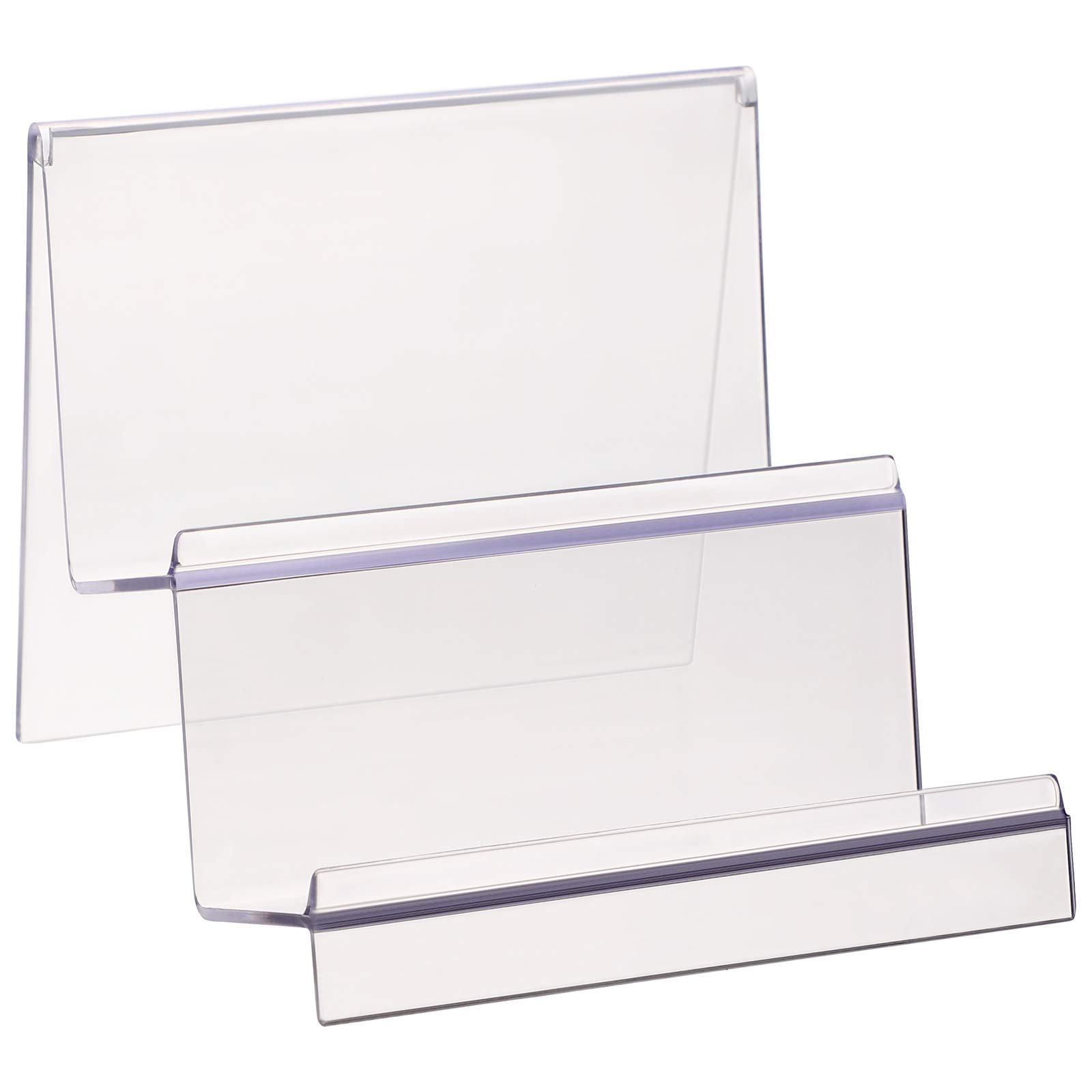 Cabilock Clear Acrylic Desktop Wallet Rack 2 Tier Storage Display Stand Holder for Purse Handbag Organizer Compact 5.71 X 5.51 X 4.72 Inch Multi-Level Design for Home and Shop