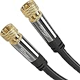KabelDirekt – SAT Cable, Coaxial – Internet, Satellite Cable – TV/Aerial/Coax Cord with F-Connector, Metal Plug – Designed in Germany – 6ft (Radio, DVB-C, DVB-S2 – Black)