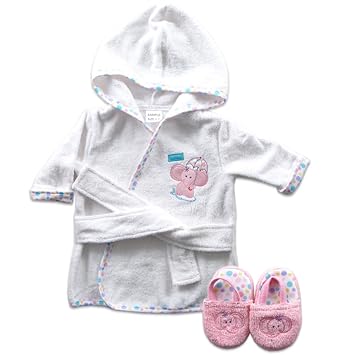 baby bathrobe and slippers