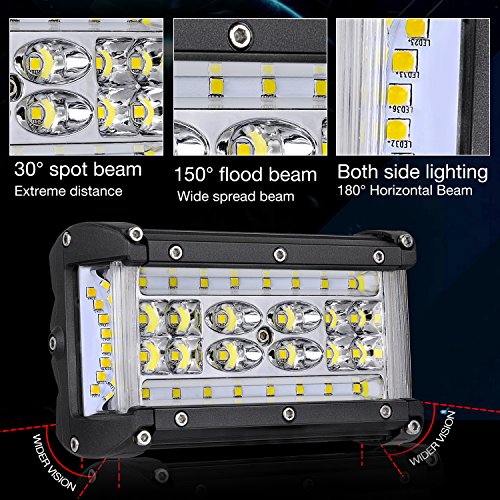 image for Quad Row Side Shooter LED Pods OFFROADTOWN 5'' 264W LED Light Bar Off 