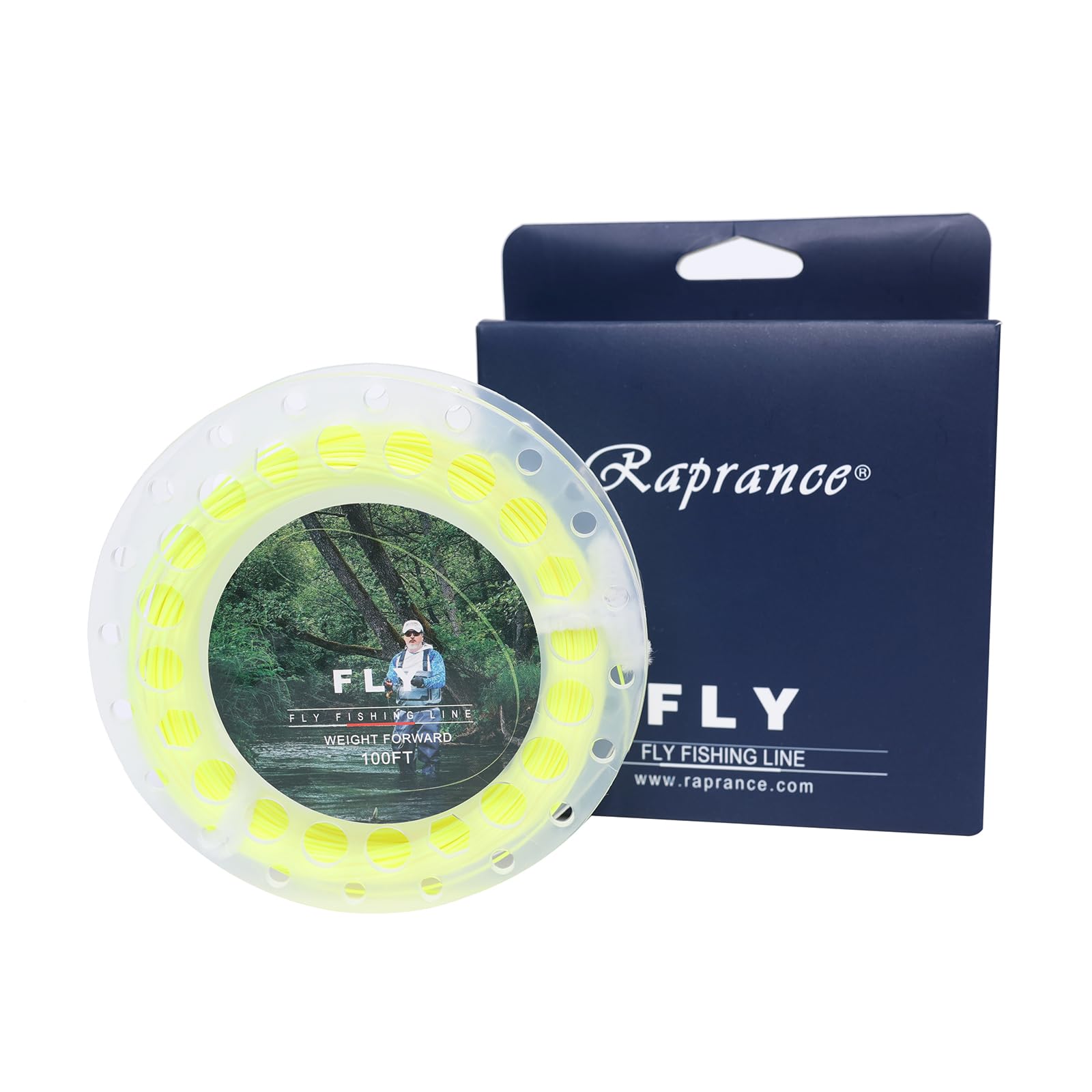 Floating Fly Fishing Line with 2 Welded Loops, Weight Forward Floating Fly Line, 100FT，5F Freshwater Saltwater Fly Fishing Line(Fluo Yellow)
