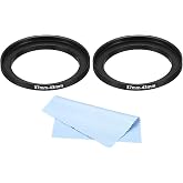 PATIKIL 39mm-52mm Metal Step Up Ring with Cleaning Cloth, 2 Pack Camera Lens Filter Adapter Ring Aluminum Filter Adapter Ring for Camera Lenses Hood, Black