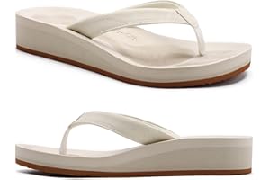 COFACE Flip Flops for Women With Comfortable Arch Support Ladies Fashion Platform Thong Sandals Soft Yoga Mat Sole For Beach/Indoor Outdoor