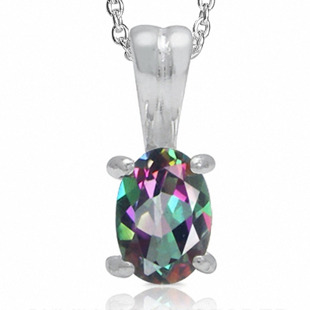 SilvershakeSilvershake Oval Shape Solitaire Pendant Necklace