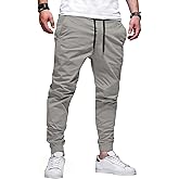 HOTake Men's Joggers Casual Lightweight Elastic Waist Drawstring Hiking Chino Pants Men