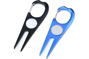 Golf Divot Repair Tool,Mcredy Metal Lightweight Golf Divot Tool,Aluminum Alloy Magnetic Golf Repair Tool,Black+Blue