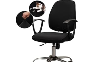 Melaluxe Computer Office Chair Covers, Protective & Stretchable Universal Chair Cover, Stretch Rotating Chair Slipcover (Black)