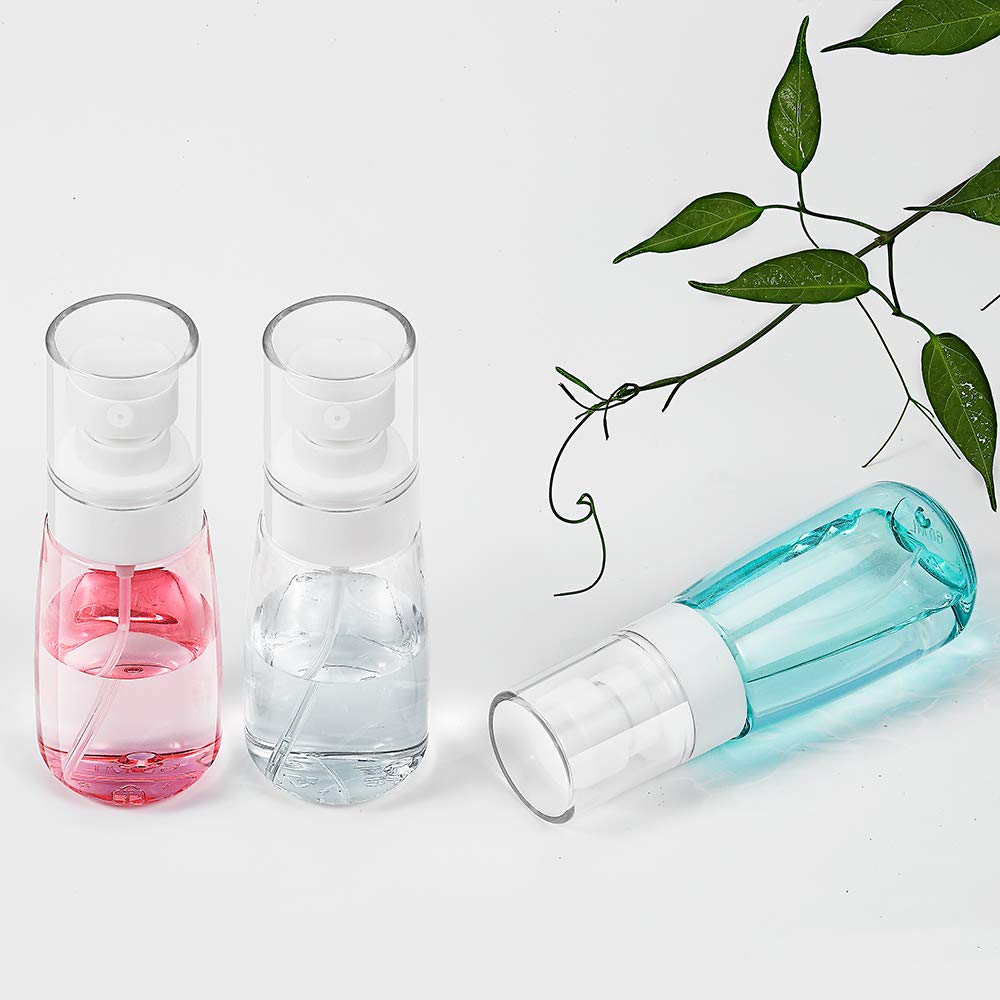 Plastic Spray Bottle, 3 Pack 60ml/2oz Spray Bottles, Fine Mist Spray Bottle for Travel and Home, Refillable Empty Mister Spray Bottles for Cleaning Products, Perfume, Essential Oils. : Beauty