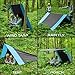 Double Camping Hammock With Straps – UNIQUE 4in1│Complete Fast Setup Hammocks Bundle, Waterproof, Lightweight Parachute Nylon, in Compression Tree Sack Blue
