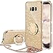 OCYCLONE Galaxy S8 Case, Glitter Luxury Cute Phone Case for Women Girls with Kickstand, Bling Diamond Rhinestone Bumper with Ring Stand Compatible with Galaxy S8 Case for Girl Women - Gold
