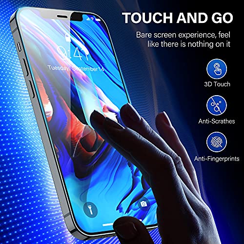 Vakoo [3 Stück Panzerglas Schutzfolie Kompatibel mit iPhone 12 und iPhone 12 Pro, Anti- Kratzer, Anti-Bläschen, 9H Härte, HD Displayschutzfolie, 0.33mm Ultra-klar, mit Positionierhilfe