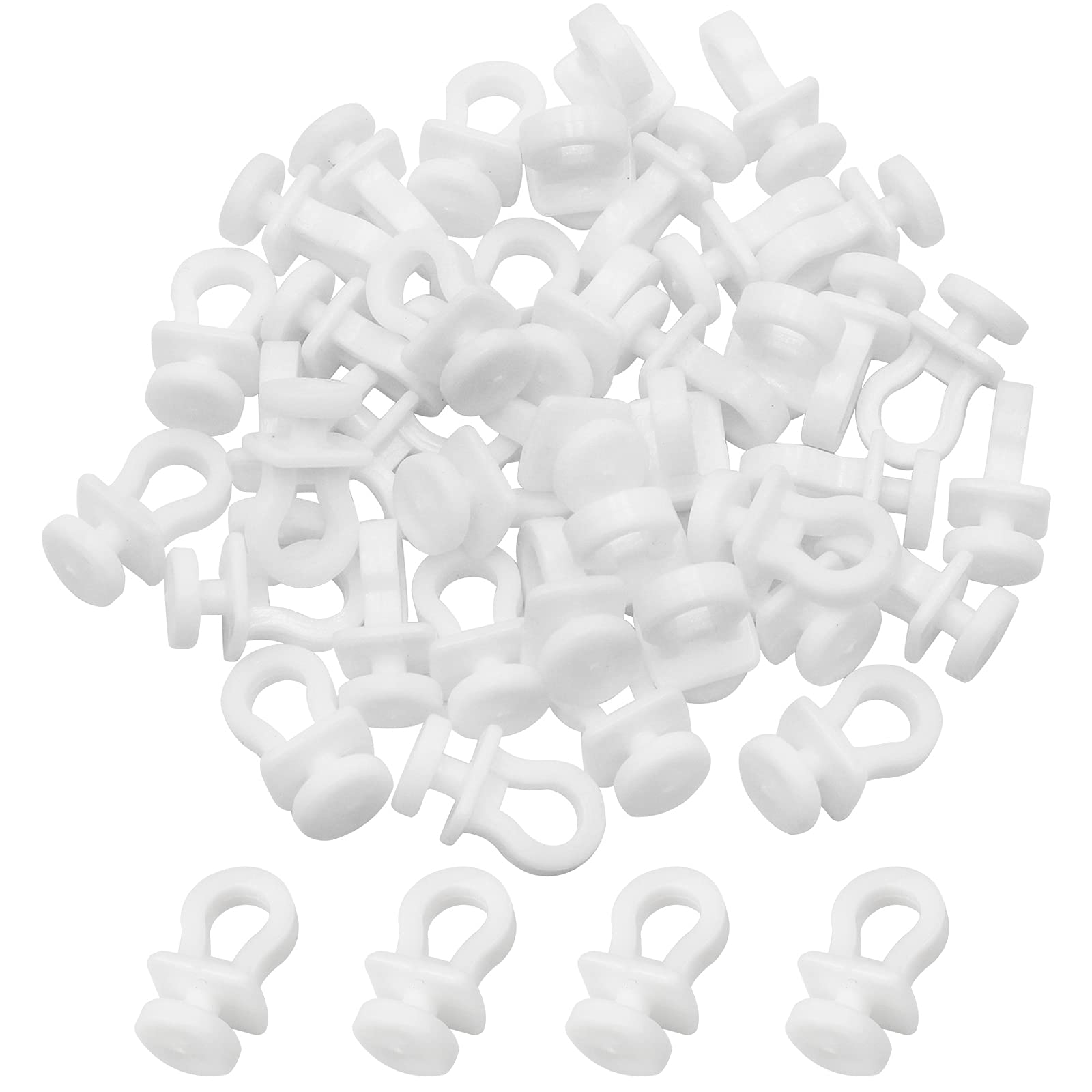 oupados 100 Pcs Plastic Nano Curtain Rail Curtain Rail Wheel Track Gliders Track Wheels Plastic Curtain Hook for Window Door Shower Bathroom Curtains(White)