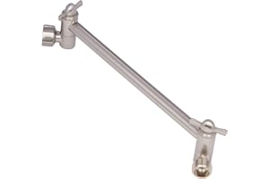 AQUA ELEGANTE Adjustable Shower Head Extension Arm - 10 Inch Brass Shower Arm Extender Hardware - Brushed Nickel