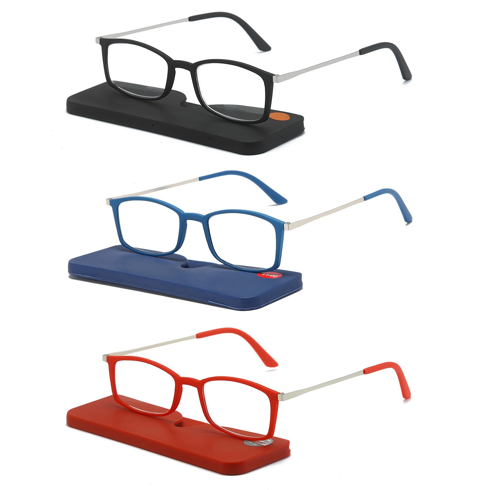 Photo 1 of ***(2 PAIR ONLY -BLACK NOT AVAILABLE)***KoKoBin 2 Pairs Ultra-thin anti-blue reading glasses, anti-glare glasses, Blue+Red 3.00