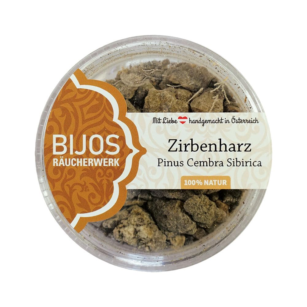 Bitto Incense in 50 ml Pot Made of PS, Pinus Cembra Sibirica from Siberia, Arolla Pine Resin