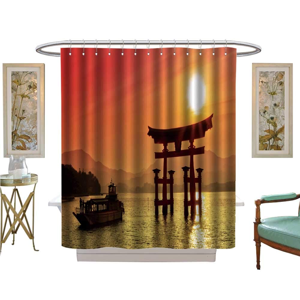 Luvoluxhome Shower Curtain Customized Sunset Torii Gate Miyajima Japan Bathroom Decor Set With Hooks W54 X L78 Shower Curtains Hooks Liners Shower Curtains Hooks Liners Brigs Com