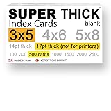 500 SUPER THICK index cards / 3"x5" / 17pt
