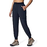 Women's Cargo Joggers Lightweight Hiking Jogger Pants Zipper Pockets Travel Athletic UPF 50+