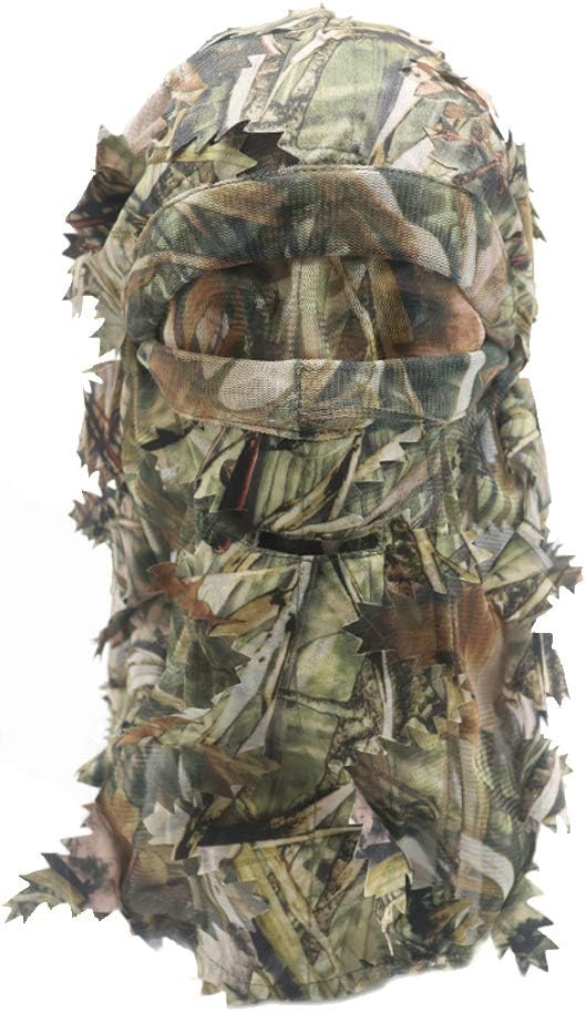 EAmber Ghillie Camouflage Leafy Hat 3D Full Face Mask Headwear Turkey Realtree Camo Hunter Hunting Accessories (Reed Forest) : Sports & Outdoors
